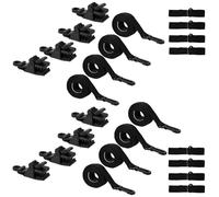 BOXOB 24pz Kit di Fissaggio per Avvolgicavo Copertura Solare Piscina, Cinghie Clip Universali Coperture Piscine Interrate Include 8 Clip Copertura Solare 8 Cinghie in Nylon Estremità e Fibbie