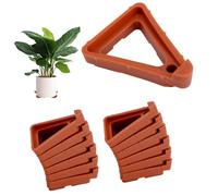 BOXOB 24pz Piedini Vasi Piante per Fioriere Interno & Esterno, Rialzi Triangolari Vasi Fiori Cuscinetti Piedi Fioriere Supporti Sollevamento per Drenaggio Protezione Pavimento (Arancione)