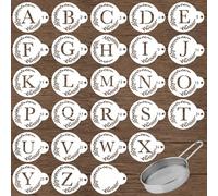 BOXOB 27pz Stencil per Lettere per Torte con Setaccio Farina, Modello Decorare Biscotti Stencil Alfabeto Riutilizzabili Regali Fornai con Pasta Madre