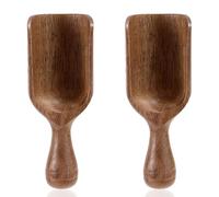 BOXOB 2pz Cucchiaini Caffè in Legno Acacia, Cucchiai Multiuso Tavola Piccoli Cucchiai Dosatori in Legno Utensile Cucina per Barattoli Contenitori Caffè Macinato Fagioli Zucchero Spezie Sali Bagno