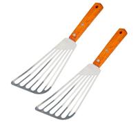 BOXOB 2pz Spatola per Pesce in Acciaio Inossidabile, Set di Spatole Pesce Resistenti Spatola Scanalata da Cucina per Girare Pancake Uova e Altro Ancora