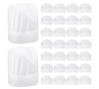 BOXOB 30pz Cappelli da Cuoco per Bambini, Cappellini da Cuoco Bianchi Bambini Usa e Getta Traspiranti per Cucinare Cucinare Pizza Feste Bambinis