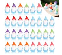 BOXOB 30pz Gnomi Piccoli in Resina, 6 Colori Mini Gnomi Statuette di Gnomi Miniatura Piccole Figure di Gnomi per Paesaggi in Miniatura Giardino Esterno Patio Cortile Vasi per Piante Decorazioni