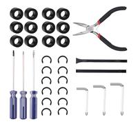 BOXOB 33 Pz Kit per Rullo Ricambio in Gomma per Cricut Maker, Rullo Ricambio in Gomma con Morsetti di Fissaggio Chiavi Inglesi Cacciaviti Pinze Che ne Impediscono lo Spostamento