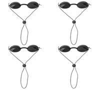 BOXOB 4 Paia Occhiali per Abbronzatura, Occhialini a Luce Rossa per Prendere Sole Fototerapia a LED IPL Occhiali Doccia Abbronzante (Neri)