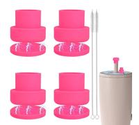 BOXOB 4pz Copricanucce Magnetici per BrüMate Era & Resa Bicchieri, Tappi Silicone con Spazzole per Cannucce 6-12mm Compatibili con Bicchieri BrüMate 40oz/30oz & Maggior Parte Borracce (Rosso Rosato)