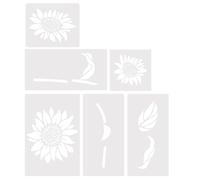 BOXOB 6pz Grande Stencil per Girasoli la Pittura su Legno, Riutilizzabile Plastica Girasole Stencil Recinzione Bella Sagome Floreali per Pareti Recinzione Decorazione