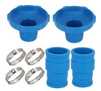 BOXOB 8pz Kit Adattatori Tubi Flessibili per Aspirapolvere da Piscina, Connettore Tubo Skimmer Blu Piscina con Morsetti Compatibile con Gli Accessori per Piscine Fuori Terra Intex