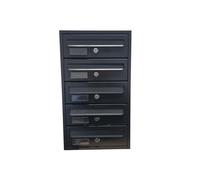 BOXOB Cassetta postale da esterno condominiale Imperium 983 - (Nero, 5 Comparti)