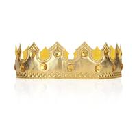 BOXOB Corona da Re Oro, Corona di Compleanno con Gemme Principe Reale Cappello Da Principessa per Bambini Ragazzi e Ragazze Festa di Compleanno Halloween Accessori per Costumi