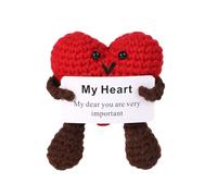 BOXOB Cuore Positivo Uncinetto, Patata Positiva Filato Lana Divertente Bambola Giocattolo Positiva Lavorata Maglia Bambola Cuore con Carta Incoraggiamento Regali Morbidi Positivi Vita Decorazione