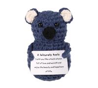 BOXOB Divertente Koala Positivo, Bambola Koala Lavorata a Maglia da 9cm con Carta Ispiratrice Piacevole Koala all'Uncinetto per Peluche Regalo di Compleanno Decorazione per Feste Incoraggiamento