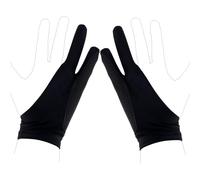 BOXOB Guanto Artista Due Dita per Tavoletta Grafica, 18x7cm Guanti Artistici Adatti per iPad Nero Guanto Disegno Digitale Adatto Mano Destra e Mano Sinistra Schizzi Inchiostro e Grafica (Piccolo)