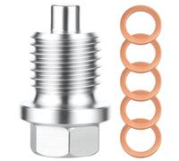 BOXOB M14x1,5 Vite di Scarico Dell'Olio Magnetica, Acciaio Bullone Coppa Olio Motore con 5 Rondelle Guarnizione Universale Anti-perdite Ricambio per Auto Camion Moto la Maggior Parte dei Veicoli