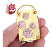 BOXOB Mini Kit Pressare i Fiori, 5x3,4cm Metallo Micro Pressa Piante Fiori e Piante Strumento di Conservazione per Adulti Bambini Lavori Artistici e Artigianali Regali per Gli Innamorati (Girasole)
