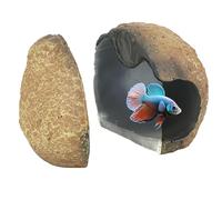 BOXOB Nascondiglio Magnetico per Pesci Betta, Decorazioni in Resina Acquario Giocattoli Pesci Betta Accessori Acquari Gamberetti Grotta Magnetica per la Vita Acquatica di Gamberetti e Rettili