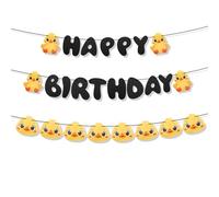 BOXOB Striscione di Compleanno a Forma Anatra, Striscione Buon Compleanno da 3m Decorazioni per Feste a Forma Anatra Carine da Appendere Articoli per Feste Accessori per Decorazioni a Tema Anatra