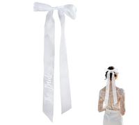 BOXOB The Bride Fermaglio Capelli Fiocco Stampa Caldo, Accessori Capelli Sposa Organza Bianca per Addio Nubilato Festa Nuziale Matrimonio Accessorio Fidanzamento, Bomboniere Futura Sposa