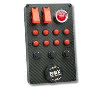BoxOneRacing GTM-M1 SimRacing Button Box con 46 funzioni, console laterale per PC in vero carbonio, pulsante LED Engine Start & Brake-Bias, USB Plug & Play, compatibile con SimHub, adesivo e montaggio