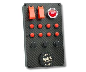BoxOneRacing GTM-M1 SimRacing Button Box con 46 funzioni, console laterale per PC in vero carbonio, pulsante LED Engine Start & Brake-Bias, USB Plug & Play, compatibile con SimHub, adesivo e montaggio