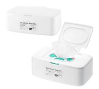 boxoon Set di 2 dispenser per salviettine umidificate, porta salviette ricaricabili per bagno, ufficio, auto, 16 x 10 x 6,1 cm