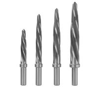 boxoon Set di 4 punte per trapano Hss6542 M2, coniche in acciaio ad alta velocità per metallo, automotive, strumenti di costruzione, con custodia in alluminio