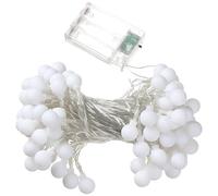 boxoon Striscia di luci a LED da campeggio, 10 m, a energia solare, per esterni, con 80 sfere di plastica, luce calda e colorata, funzionamento a batteria, per interni ed esterni