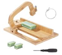 boxoon Tagliasapone regolabile con base in legno, affetta filo di precisione per, include segni di scala, fili di ricambio e blocco manuale mobile