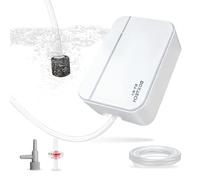Boxtech Pompa ad aria per acquario, 2 Watt, pompa per ossigeno regolabile, 2 prese d'aria. Pompa a membrana regolabile, pompa per pesci per acquari
