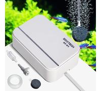boxtech Pompa ad aria per acquario, pompa ad ossigeno ultra silenziosa per acquario, potente pompa aeratore per creare bolle d'aria ricche e fini (1-30 galloni (con accessori))