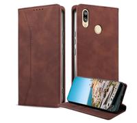 BoxTii Cover per Huawei P20 Lite, Custodia in PU Pelle Portafoglio, Supporto Magnetica Cover a Libro con Slot per Schede per Huawei P20 Lite, Marrone Scuro