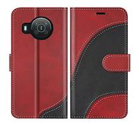 BoxTii Cover per Nokia X20 / Nokia X10, Custodia in PU Pelle Portafoglio per Nokia X20 / Nokia X10, Magnetica Cover a Libro con Slot per Schede, Rosso