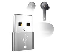 BoxWave Adattatore compatibile con Soundcore Life P2 - USB-A a C PortChanger (confezione da 5), Type-C OTG Convert Adattatore dati di ricarica - Argento metallizzato