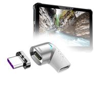 BoxWave Adattatore compatibile con tablet Dell Latitude 7230 Rugged Extreme, adattatore angolare MagnetoSnap PD, connettore di ricarica magnetico, colore argento metallizzato