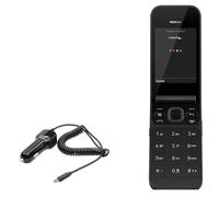 BoxWave Caricabatteria da auto compatibile con Nokia 2720 Flip - Caricabatteria da auto Plus, porta USB extra con cavo integrato, colore: Nero