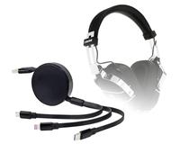 BoxWave Cavo compatibile con amplificatore per cuffie wireless BOSS Waza-Air - AllCharge PD miniSync (100 W), cavo USB portatile retrattile ad alta velocità di ricarica - Nero corvino