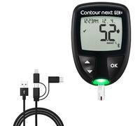 BoxWave Cavo compatibile con Ascensia Diabetes Care Contour Next GEN - AllCharge 3-in-1 Cable - Jet Black