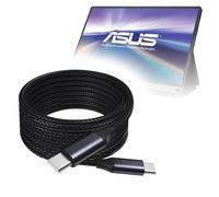 BoxWave Cavo compatibile con ASUS ZenScreen Go MB16AP - Cavo DirectSync PD (3 m) - USB-C a USB-C (100W), lungo tipo C intrecciato in lega di nylon ricarica rapida - Nero corvino