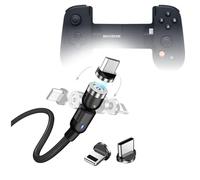 BoxWave Cavo compatibile con Backbone One (Android) - MagnetoSnap AllCharge Cavo, Magnete Cavo di Ricarica USB Type-C Micro USB - Jet Black