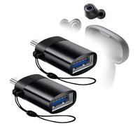 BoxWave Cavo compatibile con Baseus Bowie MA10 - PortChanger da USB-C a A (confezione da 2), portachiavi portatile USB Type-C OTG USB - Nero ardesia
