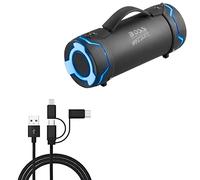 BoxWave Cavo compatibile con BOSS Audio Tube - Cavo AllCharge 3 in 1 - Jet Black
