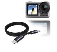 BoxWave Cavo compatibile con DJI Osmo Action - Cavo DirectSync PD (0,9 m) - USB-C a USB-C (100 W), cavo intrecciato di ricarica e sincronizzazione di tipo C per DJI Osmo Action - Nero corvino