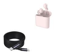 BoxWave Cavo compatibile con Edifier to U6+ - Cavo DirectSync PD (3 m) - USB-C a USB-C (100W), ricarica rapida in lega di nylon intrecciato di tipo C lungo - Nero corvino