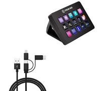 BoxWave Cavo compatibile con Elgato Stream Deck MK.2 - AllCharge 3 in 1 Cavo per Elgato Stream Deck MK.2 - Nero