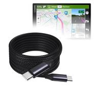 BoxWave Cavo compatibile con Garmin DriveSmart 86 - Cavo DirectSync PD (3 m) - USB-C a USB-C (100W), lungo tipo C intrecciato in lega di nylon ricarica rapida - Nero corvino