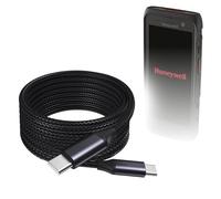 BoxWave Cavo compatibile con Honeywell CT47 - Cavo DirectSync PD (3 m) - USB-C a USB-C (100W), ricarica rapida in lega di nylon intrecciato di tipo C lungo - Nero corvino