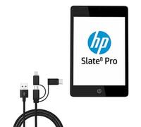 BoxWave Cavo compatibile con HP Pro Slate 8 - Cavo AllCharge 3 in 1 - Nero Jet