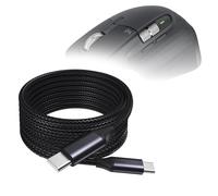 BoxWave Cavo compatibile con Logitech MX Master 3S - Cavo DirectSync PD (3 m) - USB-C a USB-C (100W), ricarica rapida lunga in lega di nylon intrecciato di tipo C - Nero corvino