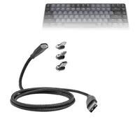 BoxWave Cavo compatibile con Logitech MX Mechanical Mini - Cavo MagnetoSnap PD AllCharge (100W), Ricarica Magnetica Intrecciato USB Type-C Micro - Jet Black