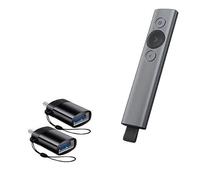 BoxWave Cavo compatibile con Logitech Spotlight Presentation Remote - USB-C a A PortChanger (confezione da 2), portachiavi portatile USB Type-C OTG USB - Nero ardesia